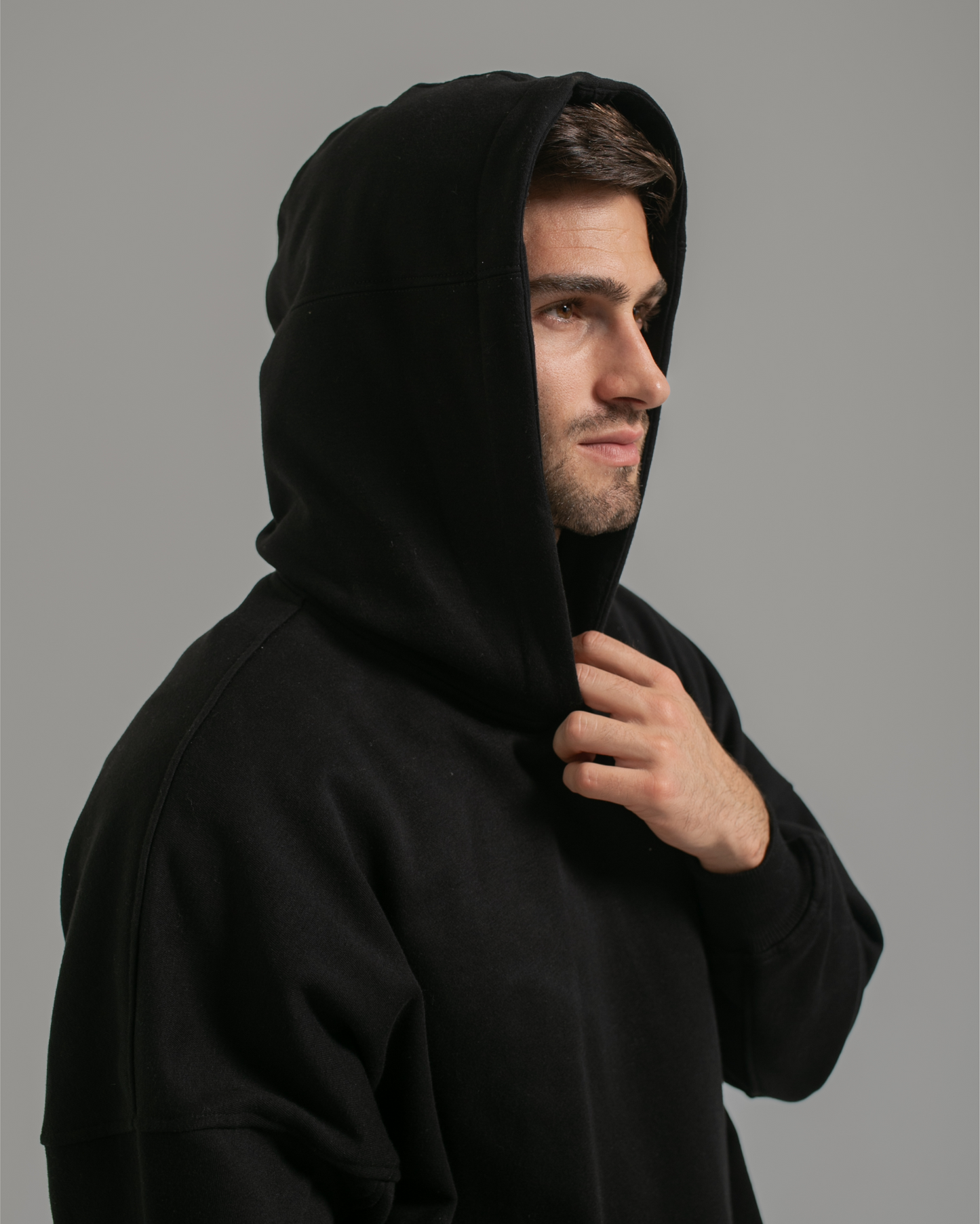 True Black - Fleece Oversized Hoodie