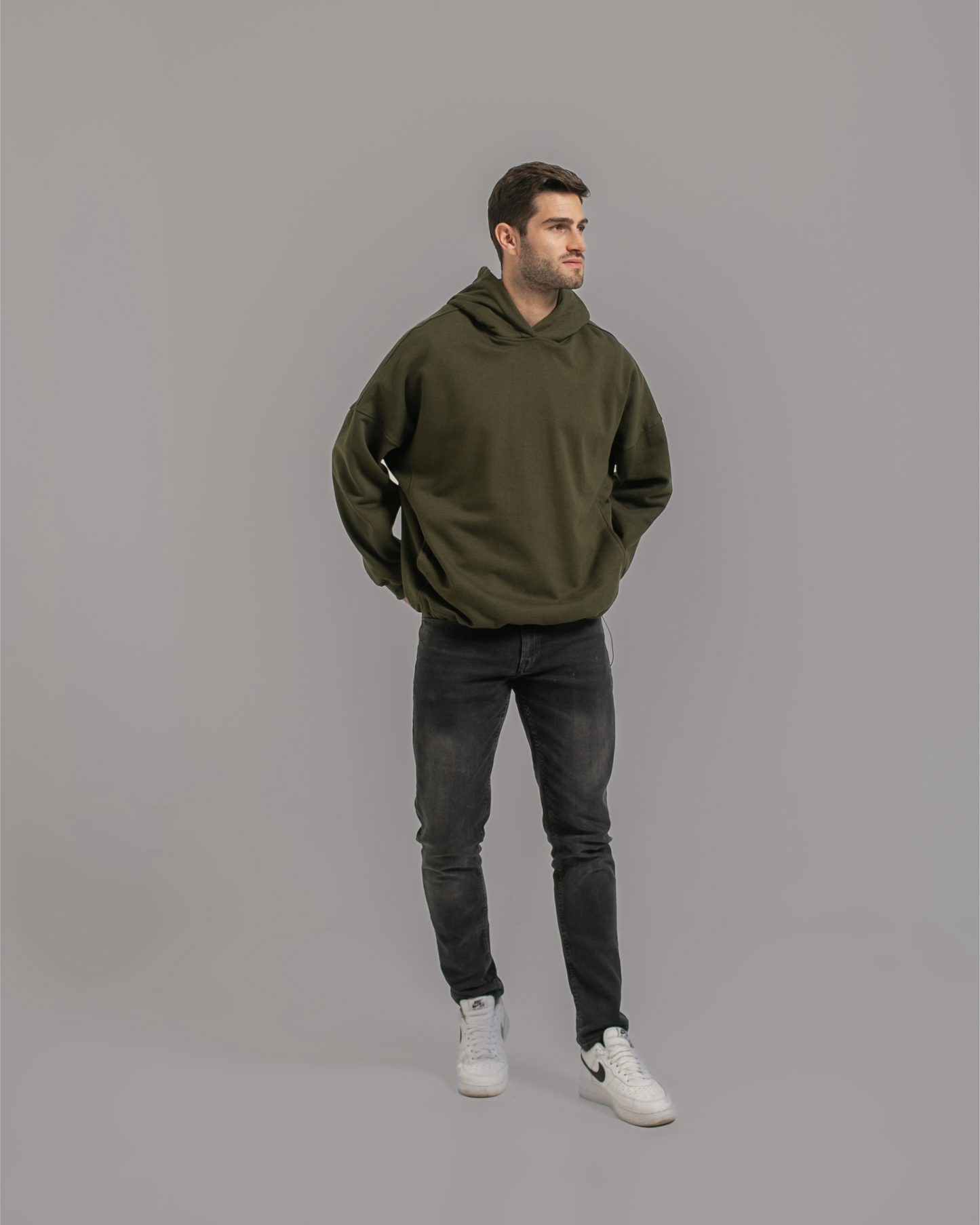 Army Green - Fleece Oversized Hoodie